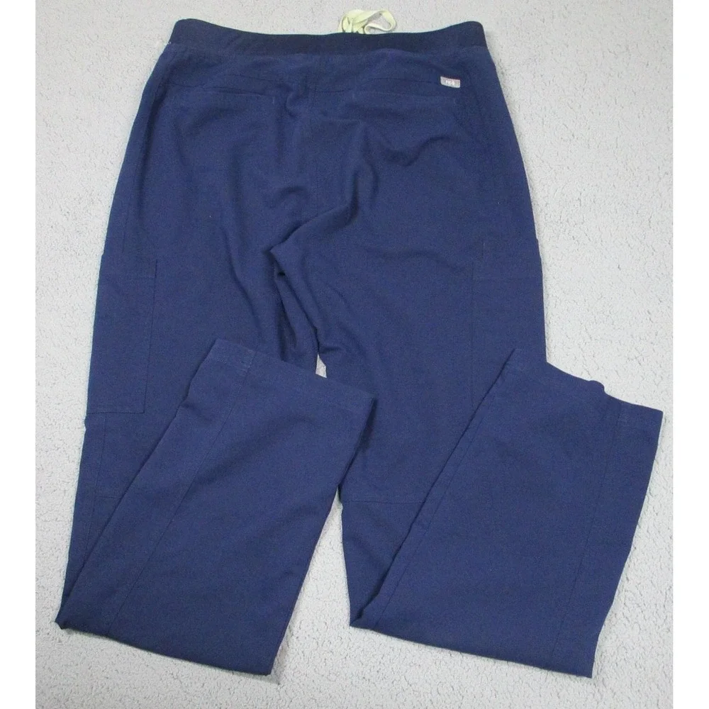 FIGS Technical Collection Pants Mens XLT Navy Scrub Cargo‎ Drawstring Pockets